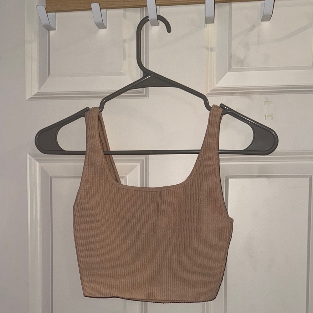 Aritzia Babaton Ribbed Light Pink Tank Top